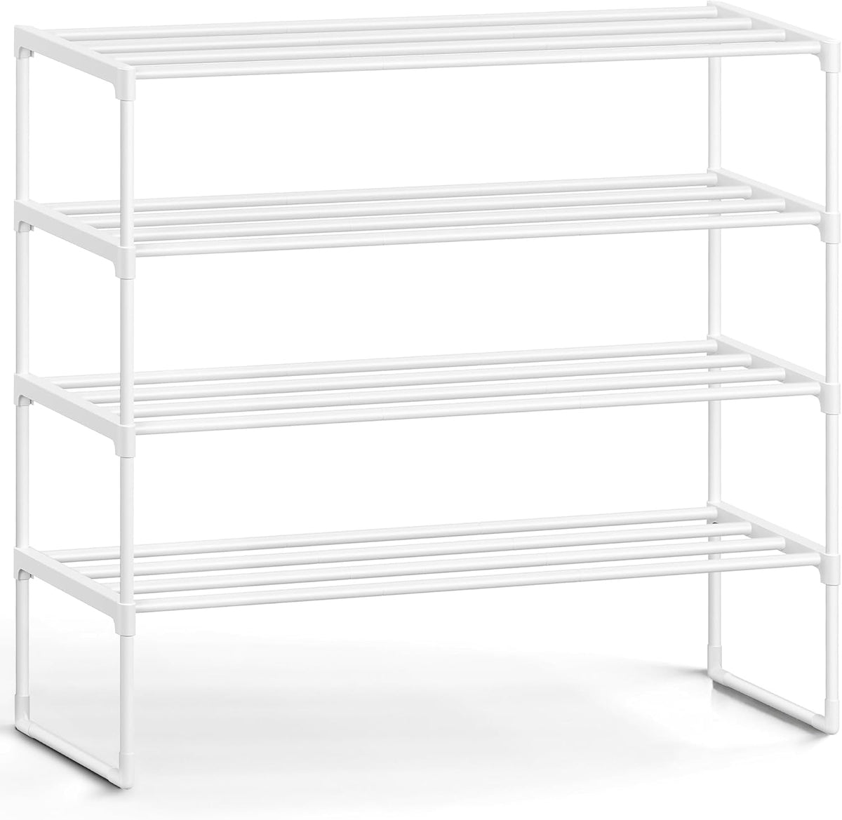 Shoe Rack, 3-Tier Shoe Organizer, Metal Storage Shelf, Upright or Upside Down, for 16-20 Pairs, Stackable, for Entryway, 11.8 x 36.2 x 21.7 Inches, Black ULSA303B02