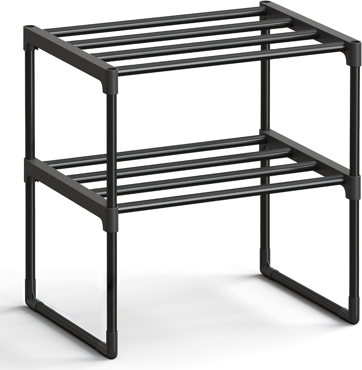 Shoe Rack, 3-Tier Shoe Organizer, Metal Storage Shelf, Upright or Upside Down, for 16-20 Pairs, Stackable, for Entryway, 11.8 x 36.2 x 21.7 Inches, Black ULSA303B02